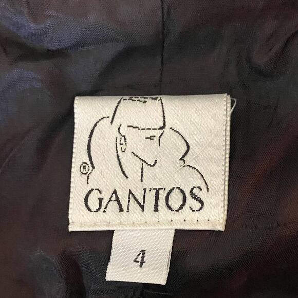 Vintage Gantos Blazer Black Peplum Blazer Cropped Length Women's Size 4 - Picture 4 of 9